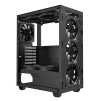 Cod. G:202 Case Gaming GAMEMAX Fortress TG A362 Black / controlador de ventilador V1.4 PWM / tapa lateral vidrio templado / 2*USB 2.0 + 1*USB 3.0 /HD audio / 3 ventiladores 12cm (1*posterior , 2*frontal) - 8
