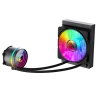 Cod. 156 Sistema de Enfriamiento Líquido GAMEMAX ICEBURG 120 Black / FAN 1*120MM PWM / Sincronización ARGB AURA Sync / Conector 5V, 3 pines / 12V 4 pines / Compatible Intel 13va. Gen. LGA 1700 / AMD AM5 / ARGB - 4