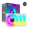Cod. V:282 Kit Ventiladores PC GAMEMAX KF300R WH / 3*FAN120mm aspa invertida / Luces ARGB / AURA 3 pin 5V, PWM 4 pines Smart control - 3
