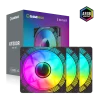 Cod. V:280 Kit Ventiladores PC GAMEMAX KF300R BK / 3*FAN120mm aspa invertida / Luces ARGB / AURA 3 pin 5V, PWM 4 pines Smart control - 3