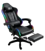 Cod. 1174 Silla Gamer ENV ThroneX Black / Iluminaci&oacute;n RGB + Altavoces / Almohada cabeza y zona lumbar / Rotaci&oacute;n 360&deg; / &nbsp;Reposapi&eacute;s retr&aacute;ctil - 1
