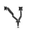 Cod. 1138 Soporte P/ 2*Monitores MARVO Cargo 220 (HZ-22B) 15" a 32" / 9kg x brazo / &nbsp;Inclinaci&oacute;n +90&deg;~ &ndash;85, Giro 180&deg;, rotacion 360&deg; / Ajustable en mesa, abrazadera tipo C - 4