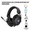 Cod. H:115 Headphone Stereo HP DHE-8005 / iluminación LED / Mic. flexible / control vol. / Interfaz: 1*jack 3.5mm+USB(LuzLED) / Cable 2.1 m - 3