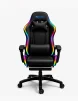 Cod. 1178 Silla Gamer Potenzza RGB Black / Iluminaci&oacute;n RGB / Almohada cabeza y zona lumbar / reclinable 120&ordm; / Rotaci&oacute;n 360&deg; / Reposapi&eacute;s retr&aacute;ctil - 1