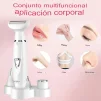 Cod. 1049 Set de depilación femenina Hyundai PHT-089 4en1 (afeitadora facial, de cejas, nariz y cuerpo, recortadora de bikini) 5W / Carga USB 1.5h, uso 90min. / Bat. 500mAh / Impermeable (IPX5) - 8