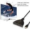 Cod. C:478 Conmutador HDMI 4K / 3 puertos HDMI Switcher a 1 HDMI / Soporta 4K 3, HD 1080P / Black - 5