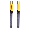 Cod. 271  Cable de Datos Pavareal Q19CTC USB-C a USB-C / 100W, PD27 W / 1 m / Trenzado plano Negro/Amarillo - 1