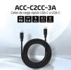 Cod. C:255 Cable carga r&aacute;pida Genius USB-C a USB-C ACC-C2CC-3A / QC3.0 3A / 1.5 m. / 5 Gbps / Nailon trenzado - 3