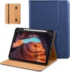 Cod. E:145 Estuche DTTO P/ iPad (A16) 11&ordf; Gen. 11" (2025) &amp; iPad 10&ordf; Gen. 10.9"(2022) / Funda de Soporte Tipo Folio de Cuero Premium para Negocios / Con porta L&aacute;piz / B-Azul Marino - 1