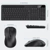 Cod. M:231 Kit Marvo Wireless KC411W, Teclado + Mouse óptico 1600DPI, 6 botones / 2.4GHz / Silencioso / Ergonómico / Soporte P/Móvil o tablet / Español - 8