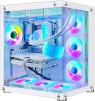 Cod. 362  Case WJCOOLMAN CA-020 White / ATX / lateral y frontal vidrio templado vista 270° / admite refrigeración líquida de 360° / USB 3.0, USB 2.0, HD audio / sin fuente - 9