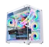 Cod. 362  Case WJCOOLMAN CA-020 White / ATX / lateral y frontal vidrio templado vista 270° / admite refrigeración líquida de 360° / USB 3.0, USB 2.0, HD audio / sin fuente - 5