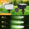 Cod. 893 Lámpara solar P/exterior TD-001 / 46 luces LED Blancas / alimentadas por energía solar / IP65 impermeable / 3 modos de iluminación / encendido-apagado automático / P/patio, piscina, o montaje pared - 12