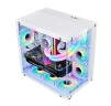 Cod. 362  Case WJCOOLMAN CA-020 White / ATX / lateral y frontal vidrio templado vista 270° / admite refrigeración líquida de 360° / USB 3.0, USB 2.0, HD audio / sin fuente - 7