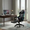 Cod. 1174 Silla Gamer ENV ThroneX Black / Iluminaci&oacute;n RGB + Altavoces / Almohada cabeza y zona lumbar / Rotaci&oacute;n 360&deg; / &nbsp;Reposapi&eacute;s retr&aacute;ctil - 3