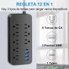 Cod. 008 Cortapicos multipuertos de 8 Salidas + 3*USB-A + 1*USB-C - 3