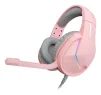 Cod. M:108 Headphone MARVO H8618 Tactic 40 Pink / Micrófono omnidireccional / ilum. RGB estática / control en cable (vol. y mic.) / Interfaz USB 2.0, Cable trenzado 2.0 m - 1