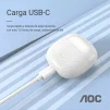 Cod. 130 Aud&iacute;fonos AOC ACT2521WT TWS / Bluetooth&reg; 5.4 / Touch Intelligent / Estilo abierto, sin almohadilla / Bat. 200mAh, USB-C - 5