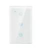 Cod. I:890 Interruptor de pared Smart Dual (WIFI + Bluetooth) DS-121JL / 3 botones táctiles / No requiere Neutro / Control por APP Smart Life o Tuya / compatible con Alexa, Google Home / Dim.: 118*72*5mm / Blanco - 2