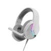 Cod. M:092  Headphone MARVO H8618 WH Blanco / Micr&oacute;fono omnidireccional / RGB est&aacute;tica&nbsp;/ control en cable (vol. y mic.) / Interfaz USB 2.0, Cable trenzado 2.0 m - 1