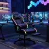 Cod. 1178 Silla Gamer Potenzza RGB Black / Iluminaci&oacute;n RGB / Almohada cabeza y zona lumbar / reclinable 120&ordm; / Rotaci&oacute;n 360&deg; / Reposapi&eacute;s retr&aacute;ctil - 6