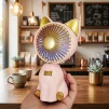Cod. 988  Mini Ventilador Recargable USB / Forma de Gato - 2
