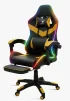 Cod. 1175 Silla Gamer ENV ThroneX Black/Gold / Iluminaci&oacute;n RGB + Altavoces / Almohada cabeza y zona lumbar / Rotaci&oacute;n 360&deg; / &nbsp;Reposapi&eacute;s retr&aacute;ctil - 1