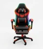 Cod. 1192 Silla Gamer ENV ThroneX Black/Red / Iluminaci&oacute;n RGB + Altavoces / Almohada cabeza y zona lumbar / Rotaci&oacute;n 360&deg; / Reposapi&eacute;s retr&aacute;ctil - 2