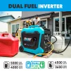 Cod. 234 Generador Inverter Pulsar PG5000BiSRCO 5000W Siliencioso / Dual: Gas o Gasolina 3GL. / Salida: 1*RV 120V 30A (TT-30R), 2*CA 120V 20A (5-20R) 1*USB-A 1* USB-C / arranque de control remoto / detector de CO - 6