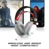 Cod. K:100 Headphone Monka Echo HG9069W Wireless 2.4G &amp; Bluetooth 5, Cableado AUX3.5mm / Iluminación RGB (estatica) / Micrófono omnidireccional extraíble /  Batería: 1000mAh / Compatible: PC, Android, Mac OS,IOS,PS4,PS5,XBOX ONE - 10