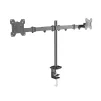 Cod. 1131 Soporte de Escritorio P/ 2*Monitores 13" a 27" M052 / 8kg (18lbs) x brazo / Giro 180&deg; y rotacion de 360&deg; / Ajustable en mesa, abrazadera tipo C / black - 2