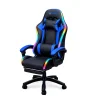 Cod. 1179 Silla Gamer Potenzza RGB Black/Blue / Iluminaci&oacute;n RGB / Almohada cabeza y zona lumbar / reclinable 120&ordm; / Rotaci&oacute;n 360&deg; / Reposapi&eacute;s retr&aacute;ctil - 1