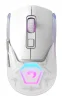 Cod,. 219  Mouse MARVO Fit Pro G1W WH / Trimodal (Inalámbrico 2.4G + Bluetooth + cableado) / 19000DPI / Sensor Pixart® PMW-3370 / Interruptores mecánicos Omron® / True RGB-16,8 millones de colores personalizado / 7 botones / batería 600mAh - 1