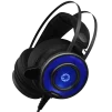 Cod. 112 Headphone Gaming Pro GAMEMAX HG200 / Luces LED 7 colores de efecto respiración / Mic. diseño corto / 2*3.5mm + adaptador a 1*jack, USB(LuzLED) / Cable 2.3 m - 2