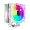 Cod. 163 Air cooler CPU GAMEMAX Ice Force WH ARGB / 4*tubos térmicos / TDP 200W  / Compatible: Intel Intel LGA1851/1700/115X/1366 y AMD AM5/AM4 / AURA SYNC 3 pines (M/F), PWM 4 pines - 1