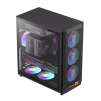 Cod. 356 Case GAMEMAX F46 BK / ATX&nbsp;/ 1*USB-C, 2*USB3.0 / frontal Mesh Optimizado P/Flujo de Aire y lat. vidrio templado&nbsp;/ admite refri. l&iacute;quida 360&deg; &amp; VGA 350mm / M&oacute;dulo I/O intercambiables / Incluye 4*Fans ARGB 120mm - 3