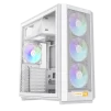 Cod. 357 Case GAMEMAX F46 WH / ATX&nbsp;/ 1*USB-C, 2*USB3.0 / frontal Mesh Optimizado P/Flujo de Aire y lat. vidrio templado&nbsp;/ admite refri. l&iacute;quida 360&deg; &amp; VGA 350mm / M&oacute;dulo I/O intercambiables / Incluye 4*Fans ARGB 120mm - 2