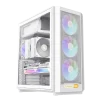 Cod. 357 Case GAMEMAX F46 WH / ATX&nbsp;/ 1*USB-C, 2*USB3.0 / frontal Mesh Optimizado P/Flujo de Aire y lat. vidrio templado&nbsp;/ admite refri. l&iacute;quida 360&deg; &amp; VGA 350mm / M&oacute;dulo I/O intercambiables / Incluye 4*Fans ARGB 120mm - 1