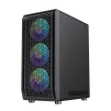 Cod. 324 Case GAMEMAX FORGE MB / lateral vidrio templado y frontal diseño parrilla ABS / 1*USB3.0 + 1*USB2.0 + 1*Tipo-C / Audio HD / Incluye: 4*ventiladores ARGB 120mm - 5