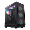 Cod. 323 Case GAMEMAX FORGE AB / lateral vidrio templado y frontal diseño parrilla ABS / 1*USB3.0 + 1*USB2.0 + 1*Tipo-C / Audio HD / Incluye: 6*ventiladores ARGB 120mm - 1