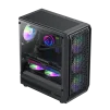 Cod. 324 Case GAMEMAX FORGE MB / lateral vidrio templado y frontal diseño parrilla ABS / 1*USB3.0 + 1*USB2.0 + 1*Tipo-C / Audio HD / Incluye: 4*ventiladores ARGB 120mm - 4