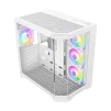 Cod. 348 Case GAMEMAX HYPE-A White / ATX / 1*USB3.0, 2*USB2.0 / vidrios templados panorámico 270° / admite tarjetas NVIDIA Serie 4000 &amp; refri. líquida 360° / Incluye 4*Fans 120mm ARGB + Controlador V5.0 ARGB HUB-PWM + CR. - 5