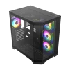 Cod. 311 Case GAMEMAX HYPE-A Black / ATX / 1*USB3.0, 2*USB2.0 / vidrios templados panorámico 270° / admite tarjetas NVIDIA Serie 4000 &amp; refri. líquida 360° / Incluye 4*Fans 120mm ARGB + Controlador V5.0 ARGB HUB-PWM + CR. - 5
