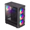 Cod. 354 Case GAMEMAX Starlight 2 AB / ATX / USB-C, USB3.0, USB2.0 / lat. vidrio templado y Fron. Diseño de panel acrílico transparente / Bloqueo interruptor de niños / admite refri. líquida 360° &amp; VGA 330mm / Incluye 6*Fans ARGB 120mm - 4