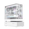 Cod. 319 Case GAMEMAX N80 WH / vidrio Curvo templado panor&aacute;mico / Dise&ntilde;o modular desmontable: / 1*USB3.0 + 1*Tipo-C Gen2 /&nbsp;audio HD / Montaje vertical de tarjeta GPU / Refrigeraci&oacute;n integral: cobertura de 270: 6*ventiladores 12mm. ARGB + HUB Fan PWM ARGB - 1