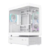 Cod. 319 Case GAMEMAX N80 WH / vidrio Curvo templado panor&aacute;mico / Dise&ntilde;o modular desmontable: / 1*USB3.0 + 1*Tipo-C Gen2 /&nbsp;audio HD / Montaje vertical de tarjeta GPU / Refrigeraci&oacute;n integral: cobertura de 270: 6*ventiladores 12mm. ARGB + HUB Fan PWM ARGB - 2