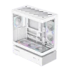 Cod. 319 Case GAMEMAX N80 WH / vidrio Curvo templado panor&aacute;mico / Dise&ntilde;o modular desmontable: / 1*USB3.0 + 1*Tipo-C Gen2 /&nbsp;audio HD / Montaje vertical de tarjeta GPU / Refrigeraci&oacute;n integral: cobertura de 270: 6*ventiladores 12mm. ARGB + HUB Fan PWM ARGB - 3