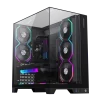 Cod. 371 Case GAMEMAX Infinity Pro BK / ATX / USB 3.0/USB-C / Diseño Vista Panorámica 3 lados vidrios templados / admite: refri. líquida 360° &amp; VGA 400mm / Incluye 5*fans ARGB 120mm (2*Post., 3*Infe.) + Controlador RGB AURA Sync - 1