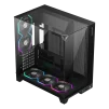 Cod. 371 Case GAMEMAX Infinity Pro BK / ATX / USB 3.0/USB-C / Diseño Vista Panorámica 3 lados vidrios templados / admite: refri. líquida 360° &amp; VGA 400mm / Incluye 5*fans ARGB 120mm (2*Post., 3*Infe.) + Controlador RGB AURA Sync - 5