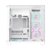 Cod. 372 Case GAMEMAX Infinity Pro WH / ATX / USB 3.0/USB-C / Dise&ntilde;o Vista Panor&aacute;mica 3 lados vidrios templados / admite: refri. l&iacute;quida 360&deg; &amp; VGA 400mm / Incluye 5*fans ARGB 120mm (2*Post., 3*Infe.) + Controlador RGB AURA Sync - 4